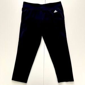 Adidas Black Capri Leggings Climalite With Side Pocket Size Large